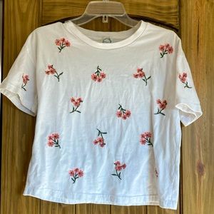 White Floral Cropped top from Blue Rain